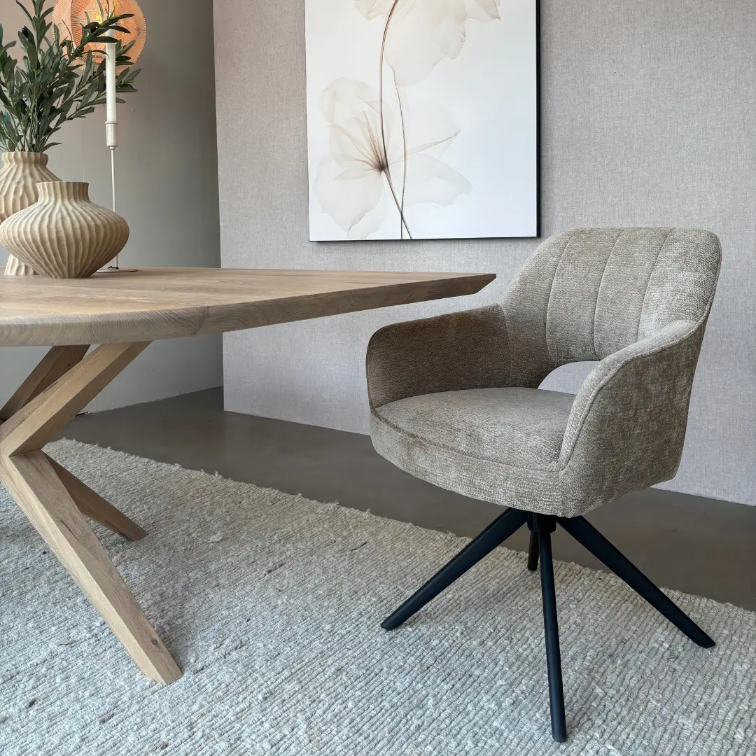 Reefs Interior Eetkamerstoel Sofie | Taupe | H86xB60xD65 cm
