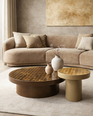 Livingfurn Brix Tylo Salontafel | Keramiek | H30 x D80 cm