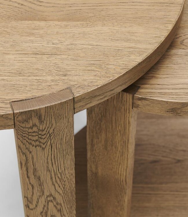Rivièra Maison Astoria Bijzettafel | Set Van 2 | Eikenhout
