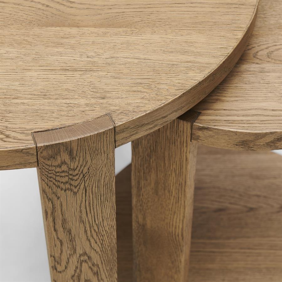 Rivièra Maison Astoria Bijzettafel | Set Van 2 | Eikenhout