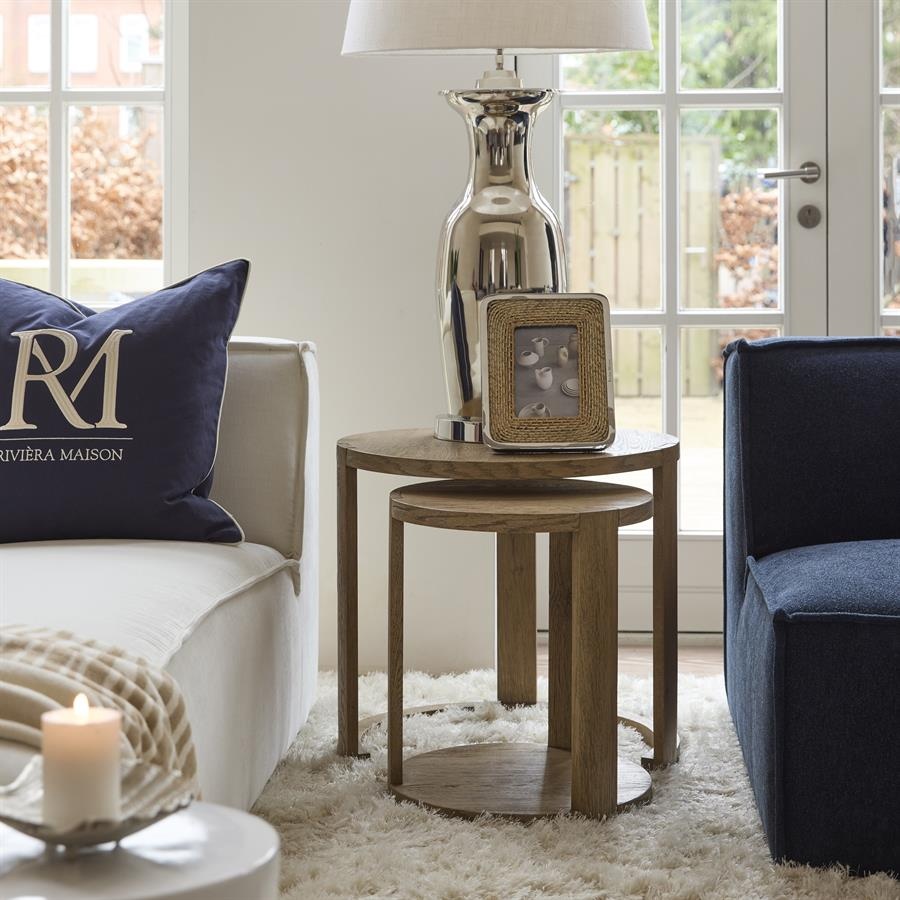 Rivièra Maison Astoria Bijzettafel | Set Van 2 | Eikenhout