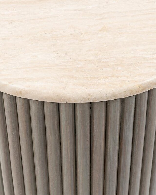 Rivièra Maison Villanova Bijzettafel | Travertijn | H53xD42 cm