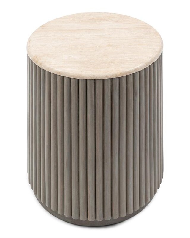 Rivièra Maison Villanova Bijzettafel | Travertijn | H53xD42 cm