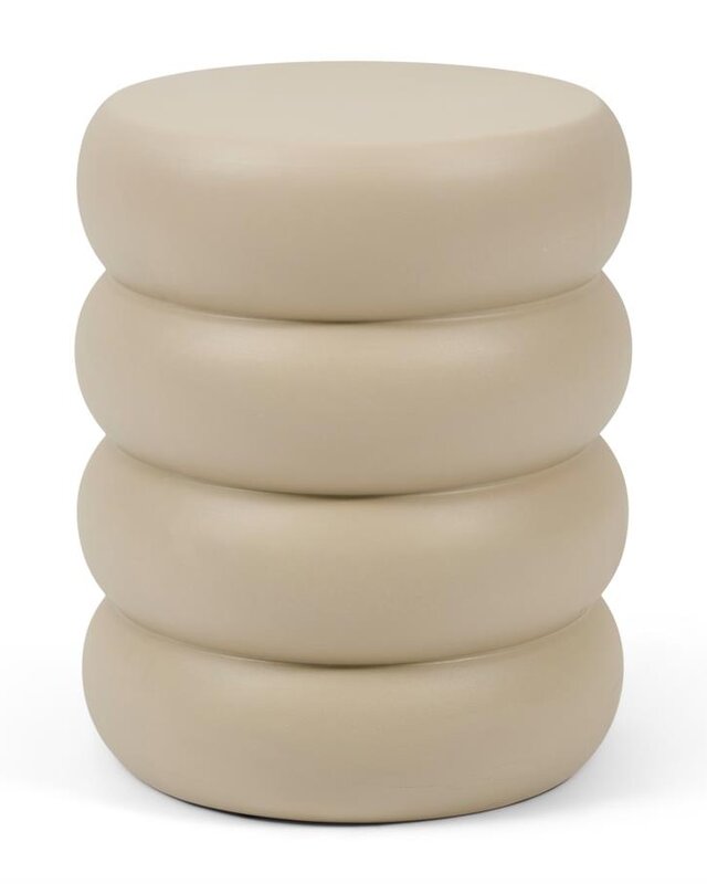 Rivièra Maison Rose Tower Bijzettafel | Warm Beige | H44xD43 cm