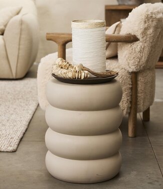 Rivièra Maison Rose Tower Bijzettafel | Warm Beige | H44xD43 cm