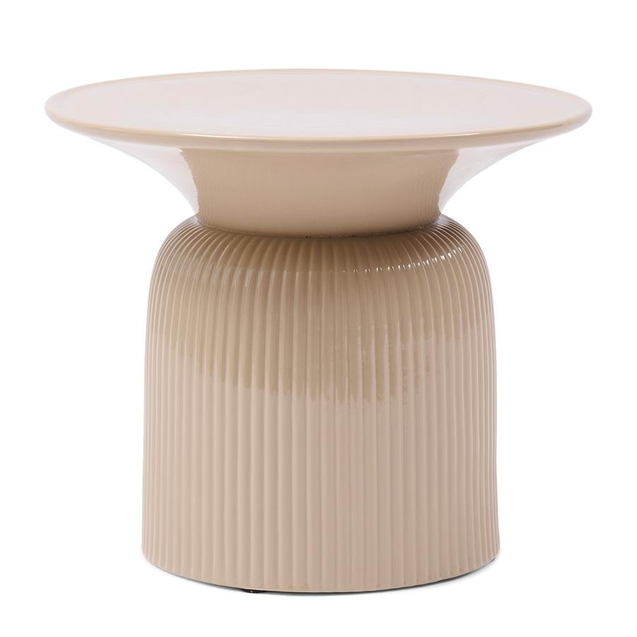Rivièra Maison Cascais Bijzettafel | Sand | Keramiek | H40 x D60 cm