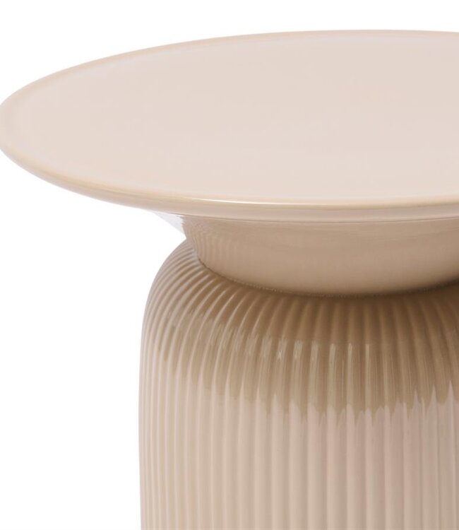 Rivièra Maison Cascais Bijzettafel | Sand | Keramiek | H40 x D60 cm