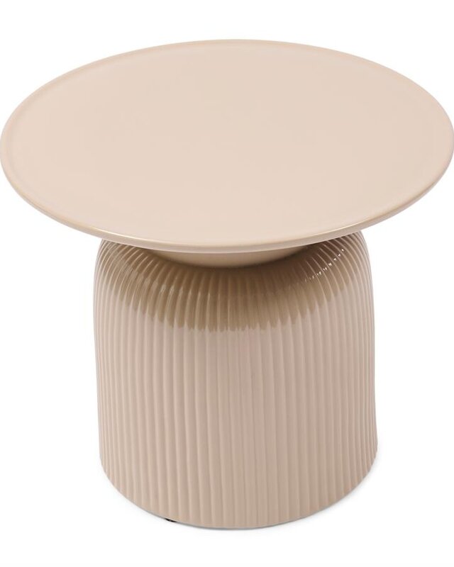 Rivièra Maison Cascais Bijzettafel | Sand | Keramiek | H40 x D60 cm