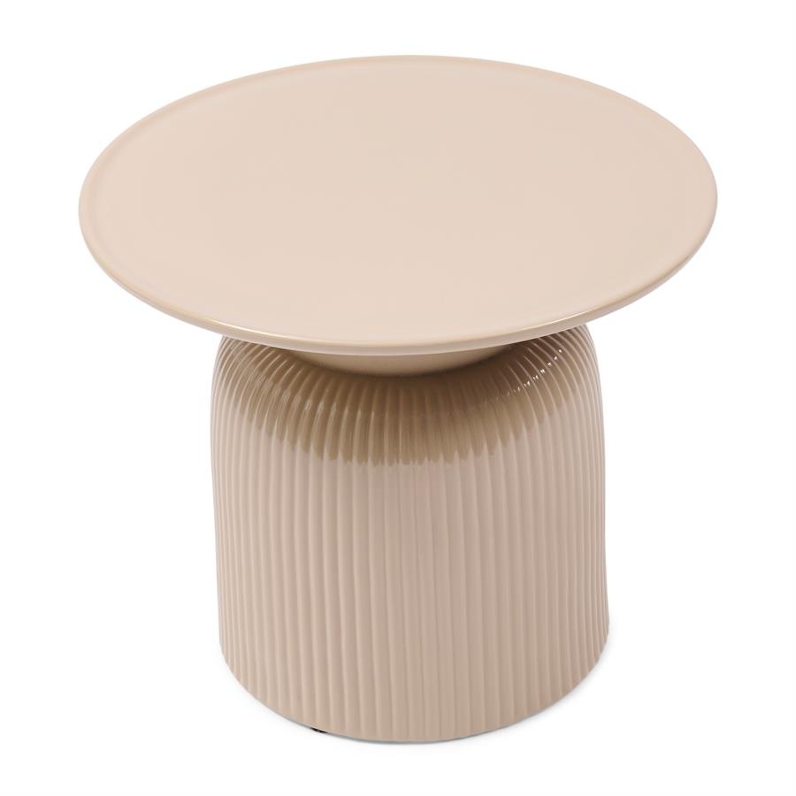 Rivièra Maison Cascais Bijzettafel | Sand | Keramiek | H40 x D60 cm