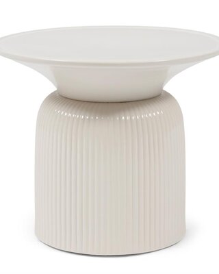 Rivièra Maison Cascais Bijzettafel | Pure White | H40 x D60 cm