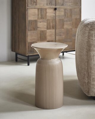 Rivièra Maison Cascais Bijzettafel Hoog | Sand | H52 x D32 cm