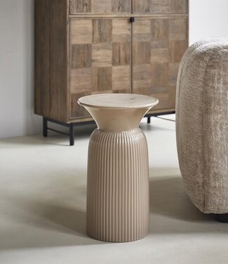 Rivièra Maison Cascais Bijzettafel Hoog | Sand | H52 x D32 cm
