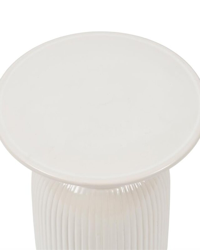 Rivièra Maison Cascais Bijzettafel Hoog | Pure White | H62 x D45 cm