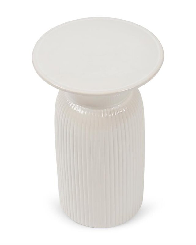 Rivièra Maison Cascais Bijzettafel Hoog | Pure White | H62 x D45 cm
