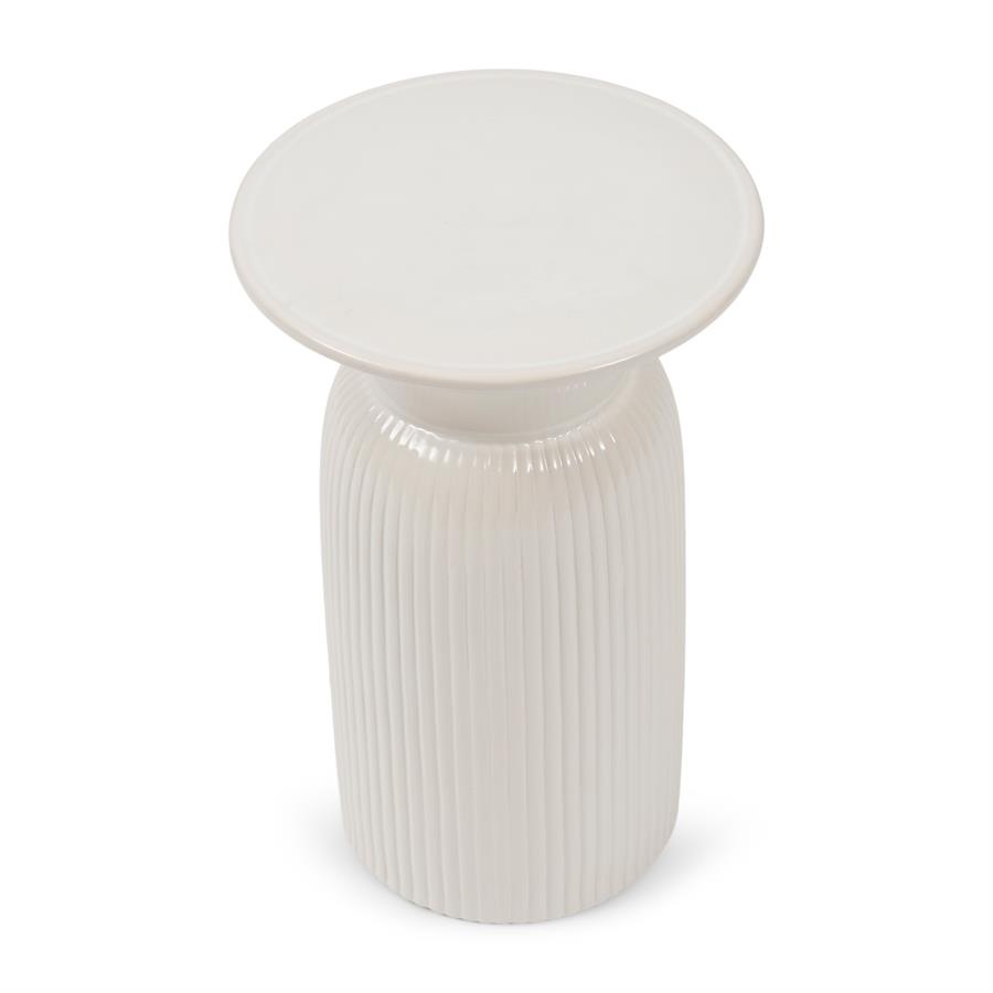 Rivièra Maison Cascais Bijzettafel Hoog | Pure White | H62 x D45 cm