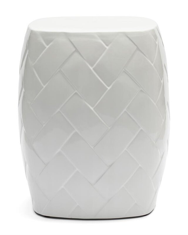 Rivièra Maison Tavira Bijzettafel | Wit | Keramiek | H46 x D37 cm