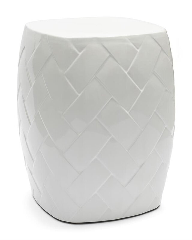 Rivièra Maison Tavira Bijzettafel | Wit | Keramiek | H46 x D37 cm