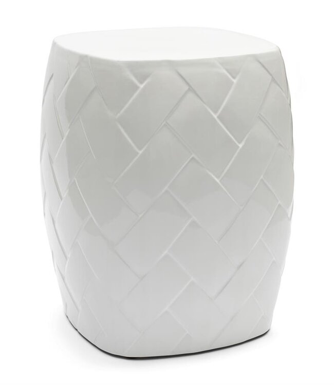 Rivièra Maison Tavira Bijzettafel | Wit | Keramiek | H46 x D37 cm