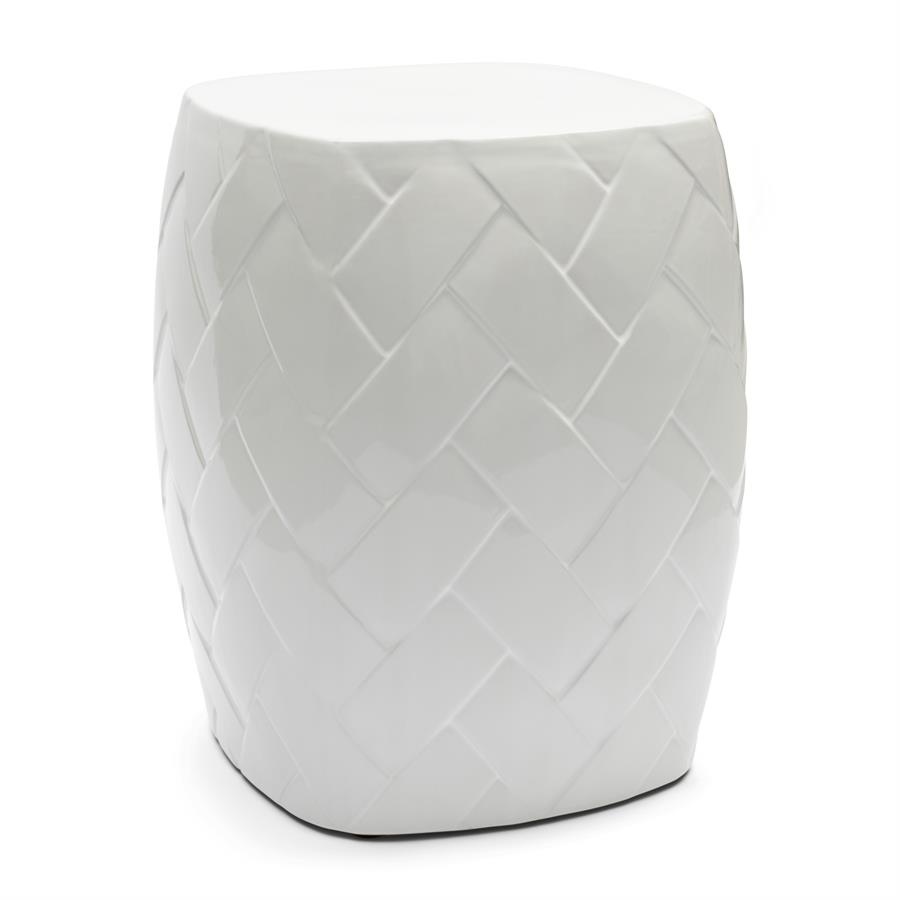 Rivièra Maison Tavira Bijzettafel | Wit | Keramiek | H46 x D37 cm