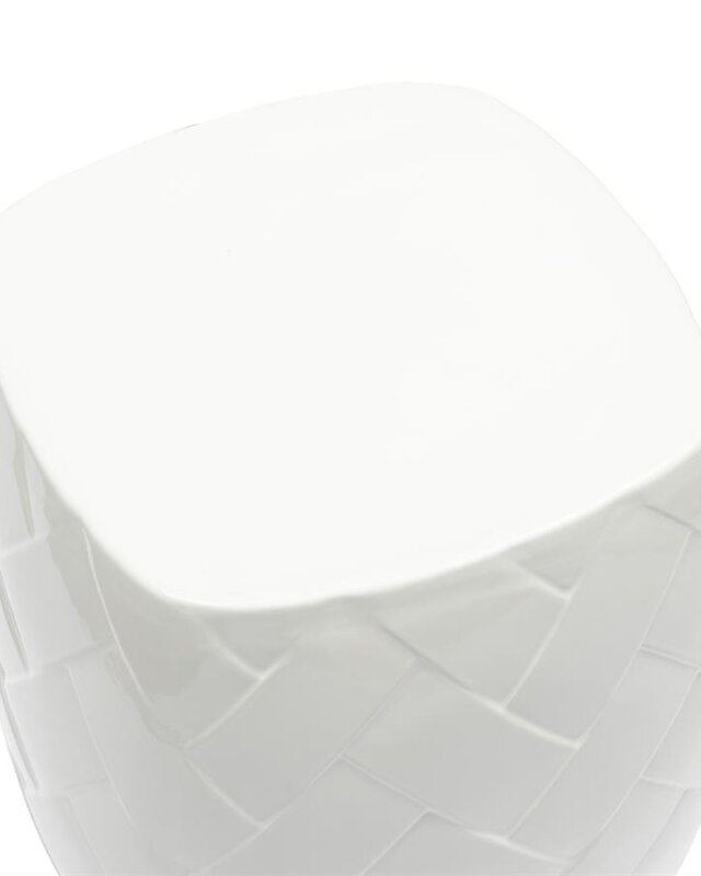 Rivièra Maison Tavira Bijzettafel | Wit | Keramiek | H46 x D37 cm