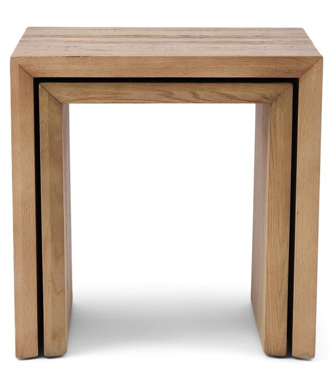 Rivièra Maison Sant Mateu Bijzettafel | Set Van 2 | Eikenhout
