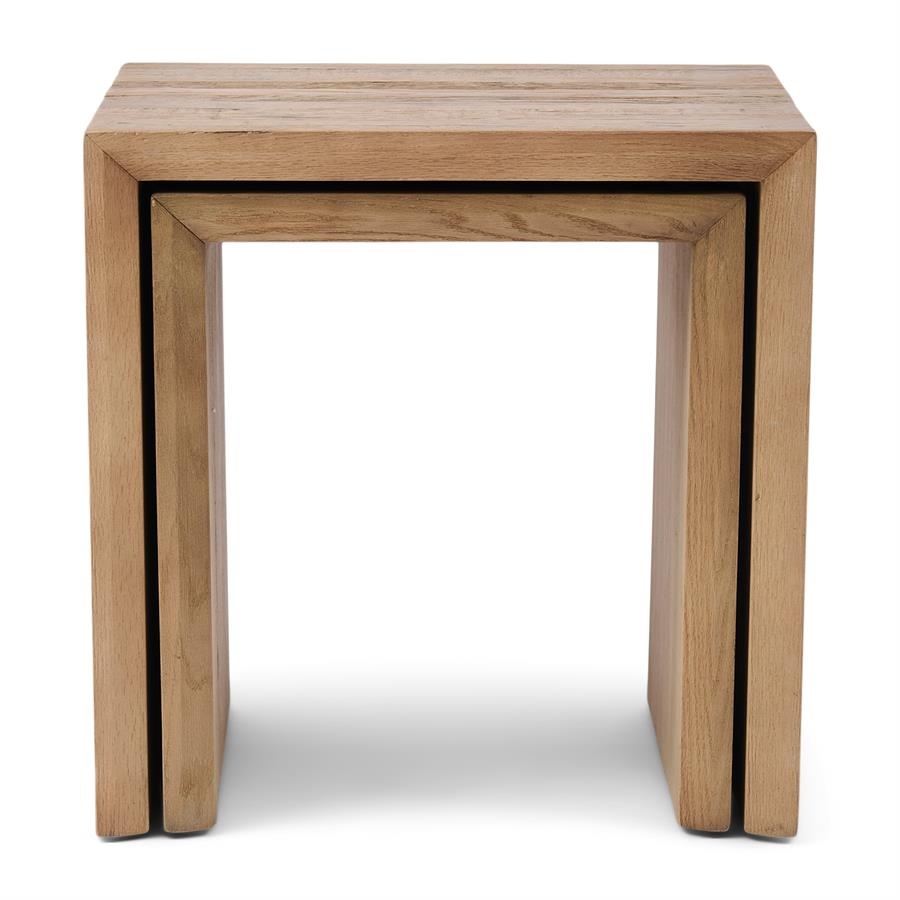 Rivièra Maison Sant Mateu Bijzettafel | Set Van 2 | Eikenhout