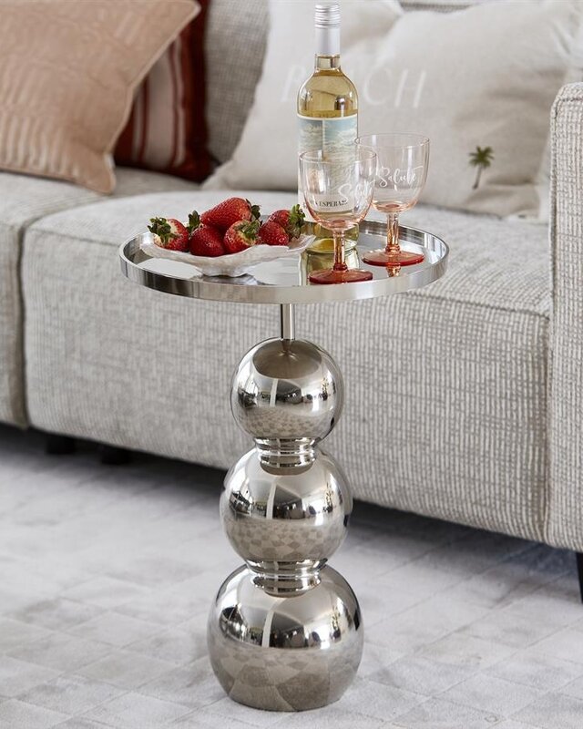 Rivièra Maison Élysée Bijzettafel | Zilver | H56xD40 cm