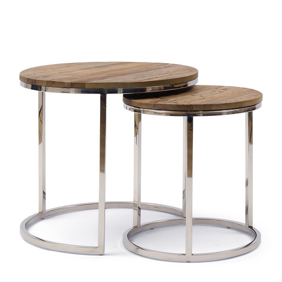 Rivièra Maison Soho Bijzettafel | Set Van 2 | Gerecycled Iepenhout