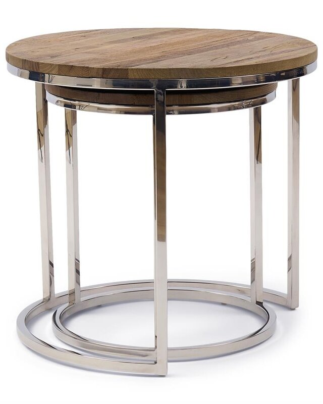 Rivièra Maison Soho Bijzettafel | Set Van 2 | Gerecycled Iepenhout