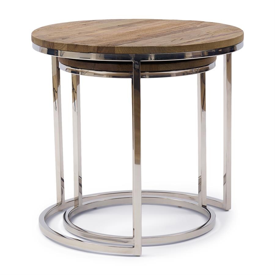 Rivièra Maison Soho Bijzettafel | Set Van 2 | Gerecycled Iepenhout