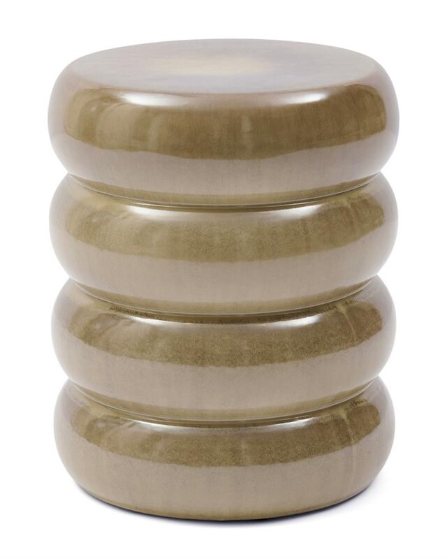 Rivièra Maison Rose Tower Bijzettafel | Olive | Keramiek H44 x D43 cm
