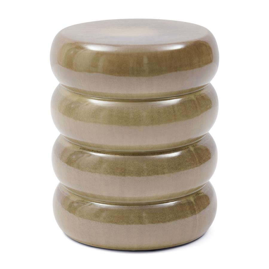 Rivièra Maison Rose Tower Bijzettafel | Olive | Keramiek H44 x D43 cm