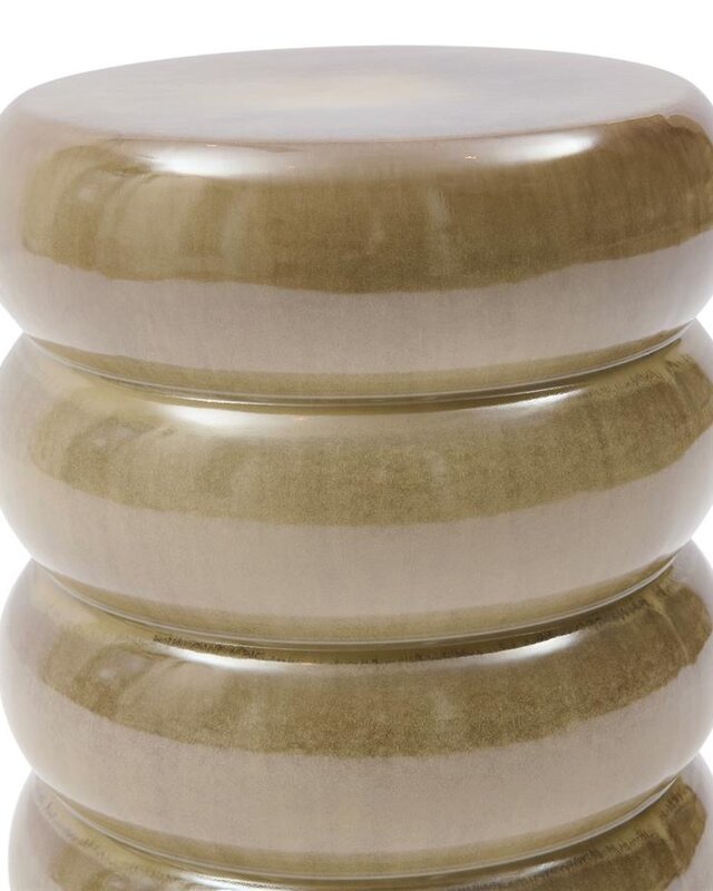 Rivièra Maison Rose Tower Bijzettafel | Olive | Keramiek H44 x D43 cm