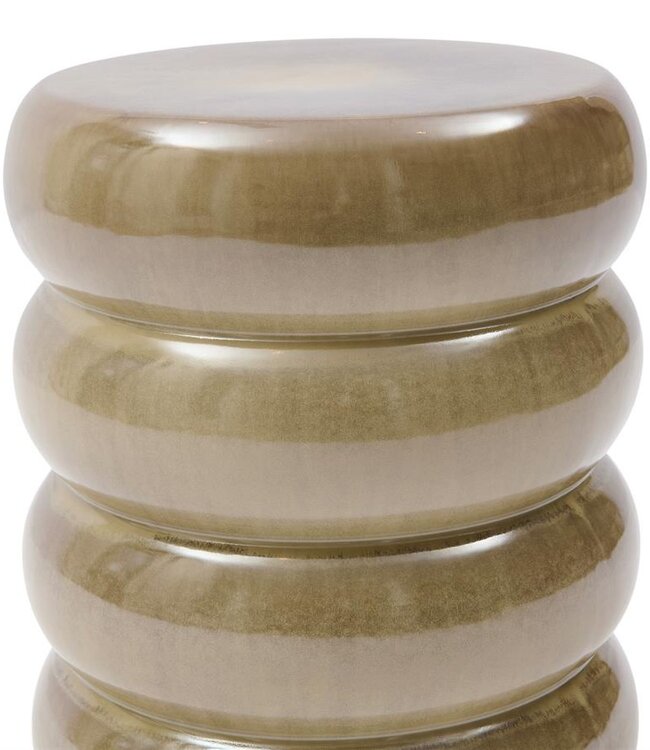 Rivièra Maison Rose Tower Bijzettafel | Olive | Keramiek H44 x D43 cm