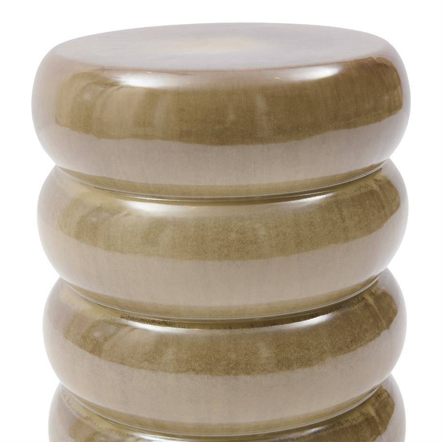 Rivièra Maison Rose Tower Bijzettafel | Olive | Keramiek H44 x D43 cm