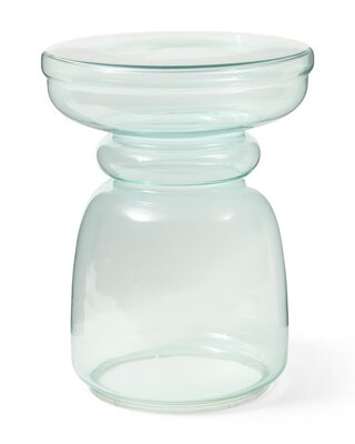 Rivièra Maison Venice Glazen Bijzettafel | Aqua | H45 x D35 cm