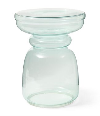 Rivièra Maison Venice Glazen Bijzettafel | Aqua | H45 x D35 cm