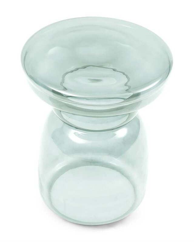 Rivièra Maison Venice Glazen Bijzettafel | Aqua | H45 x D35 cm