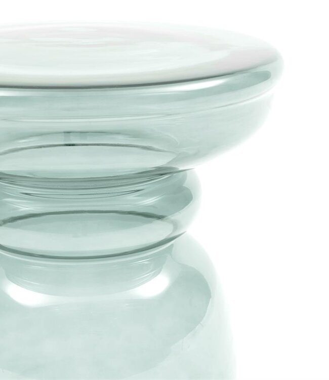Rivièra Maison Venice Glazen Bijzettafel | Aqua | H45 x D35 cm
