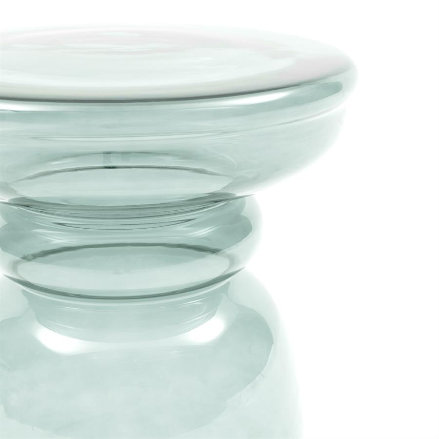 Rivièra Maison Venice Glazen Bijzettafel | Aqua | H45 x D35 cm