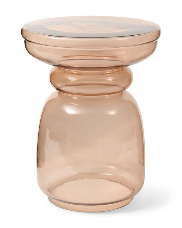 Rivièra Maison Venice Glazen Bijzettafel | Taupe | H45 x D35 cm