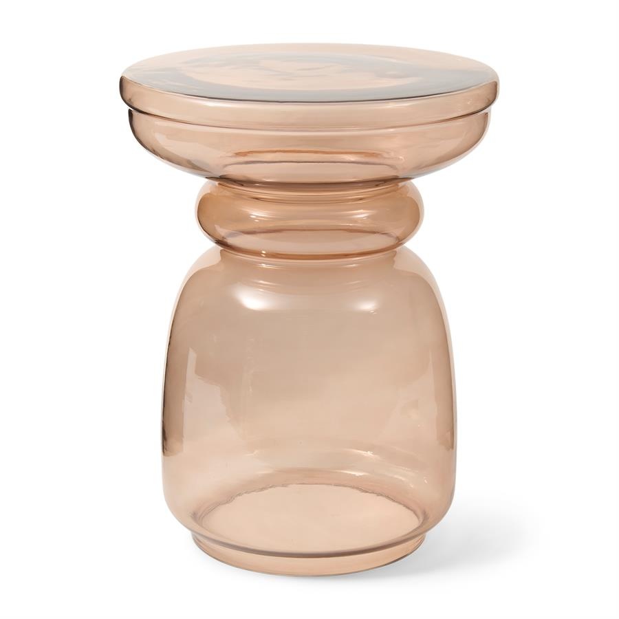 Rivièra Maison Venice Glazen Bijzettafel | Taupe | H45 x D35 cm