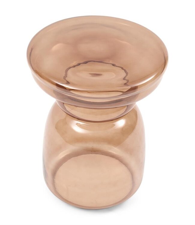 Rivièra Maison Venice Glazen Bijzettafel | Taupe | H45 x D35 cm