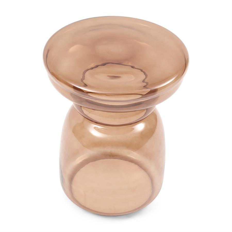 Rivièra Maison Venice Glazen Bijzettafel | Taupe | H45 x D35 cm