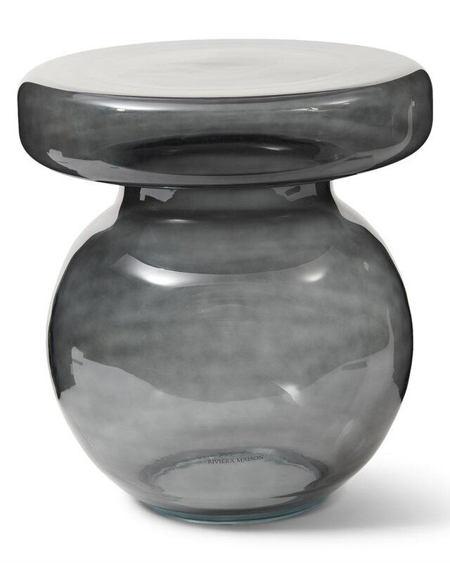 Rivièra Maison Murano Glazen Bijzettafel | Smoke | H41 x D39 cm