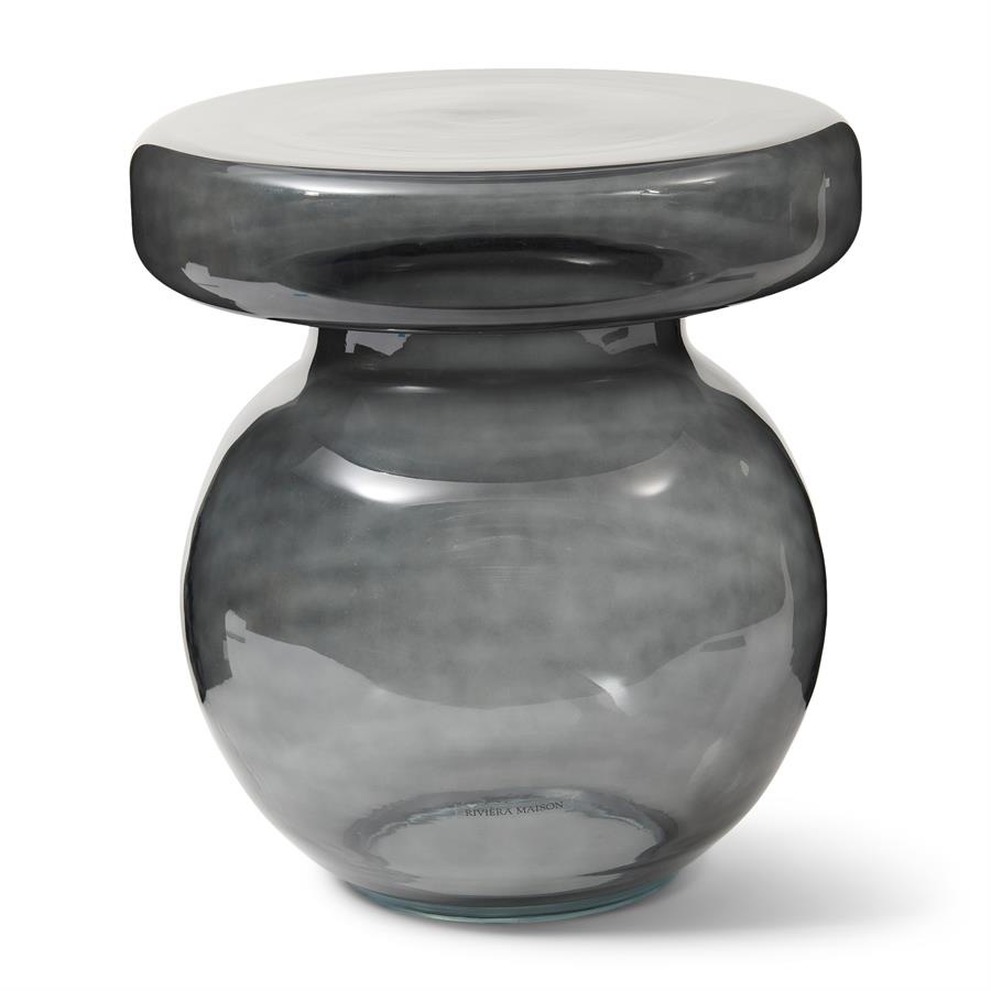 Rivièra Maison Murano Glazen Bijzettafel | Smoke | H41 x D39 cm