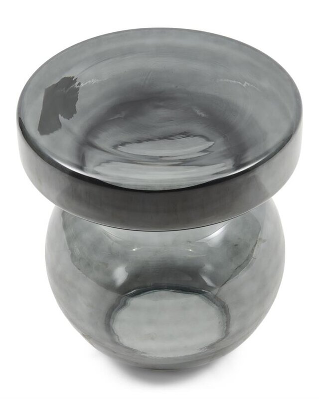 Rivièra Maison Murano Glazen Bijzettafel | Smoke | H41 x D39 cm