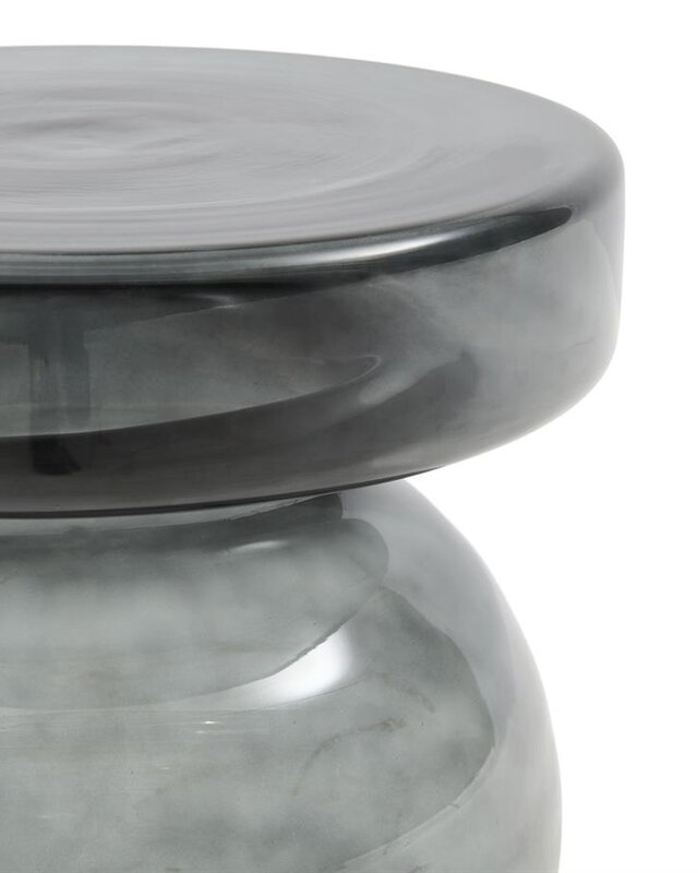 Rivièra Maison Murano Glazen Bijzettafel | Smoke | H41 x D39 cm