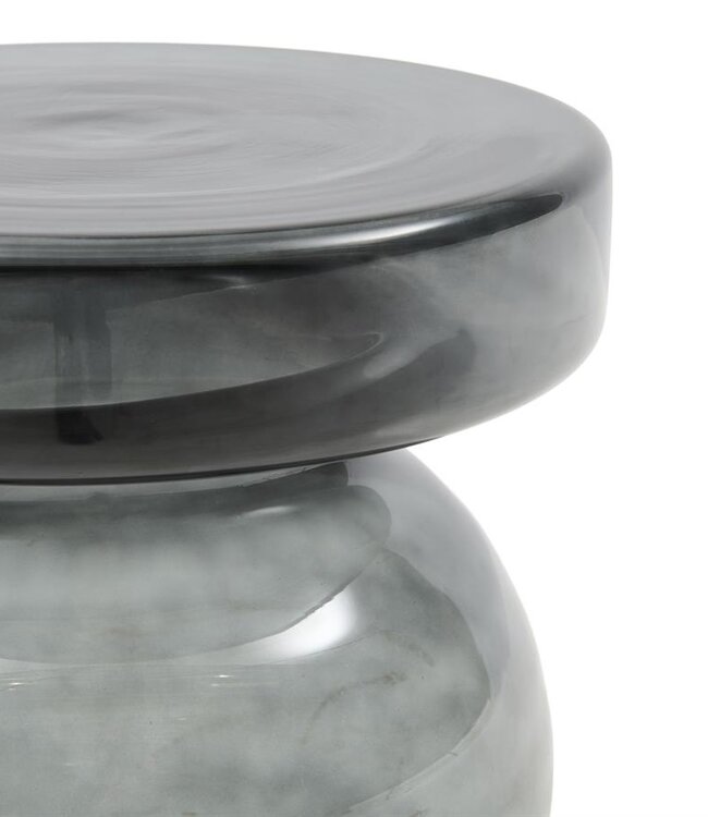 Rivièra Maison Murano Glazen Bijzettafel | Smoke | H41 x D39 cm