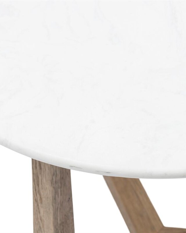 Rivièra Maison Casone Bijzettafel | Marmer, Eiken | H55xD60 cm